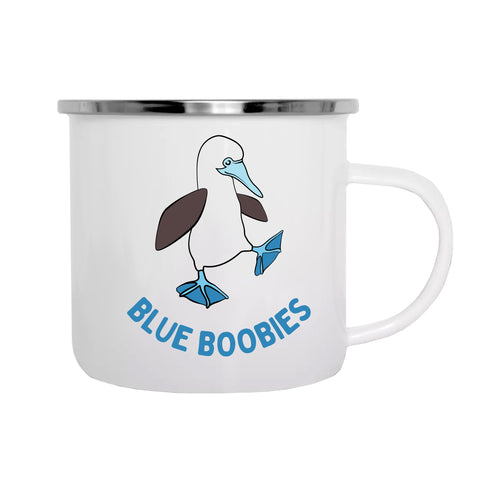 Blue Boobies Enamel Mug